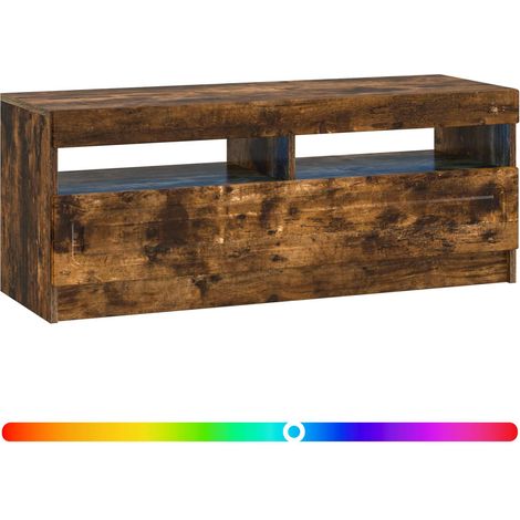Maison Exclusive - LED-TV-Schrank Raucheiche Holzwerkstoff (1/5)