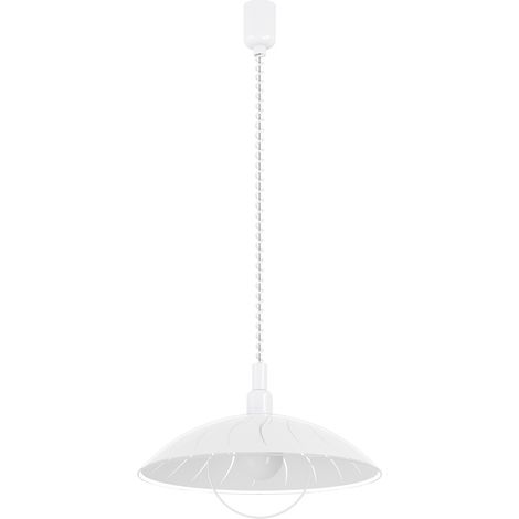 Lampadario A Sospensione Moderno Alvez Policarbonato Bianco Vetro 1 Luce E27