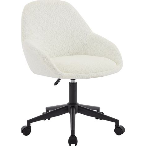 Sedia da ufficio Altezza regolabile  Tessuto bouclette Bianco avorio - NAODY