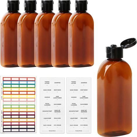 Reiseflasche – 6 Stück – PP-Kunststoff – 100 ml – Auslaufsicherer Klappverschluss – Für Shampoo und Kosmetik (1/5)