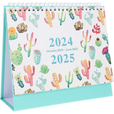 Calendrier de bureau 2024, calendrier de table, calendrier mensuel, petit calendrier de bureau, style simple-22X20CM (1/4)