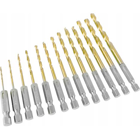 Punte da trapano HSS in titanio per metalli, 1,5-6,5 mm, 13 pezzi, SilverTools