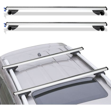 Swanew – Barre de toit universelle 124 cm – Aluminium résistant à la corrosion – Charge 150 kg – Installation facile avec serrure antivol