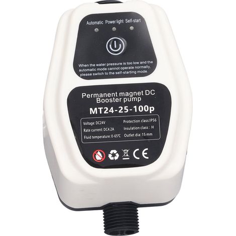 Pompe de surpression entièrement automatique haut de gamme 100 W pour usage domestique (Automatique + Veille IA 24 V) - Petite pompe centrifuge pour chauffe-eau solaires, pommes de douche et canalisat (1/5)