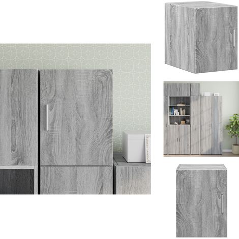Armoire murale sonoma gris 30x42,5x40 cm bois d'ingénierie - Armoire Murale - Meuble De Rangement - Étagère Murale - Stockage Mural - Bibliothèque Murale (1/5)