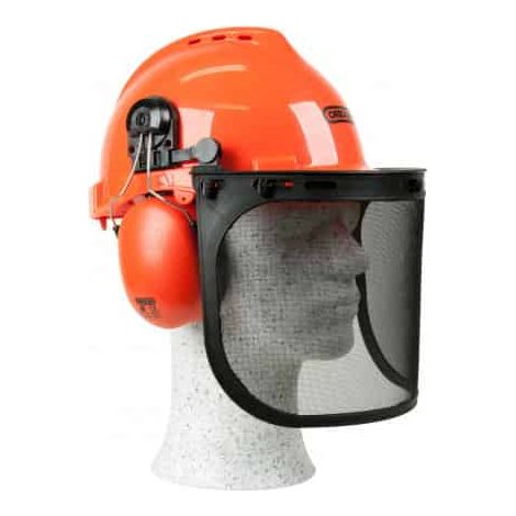 Oregon Yukon Casco di Sicurezza con Cuffie Antirumore e Visiera in Rete, Ideale per Lavori con Motosega e Decespugliatore (1/5)