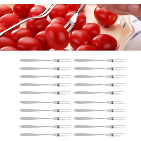 20 Pièces Fourchettes à Fruits en Acier Inoxydable, Manche Long Confortable pour Gâteaux et Desserts