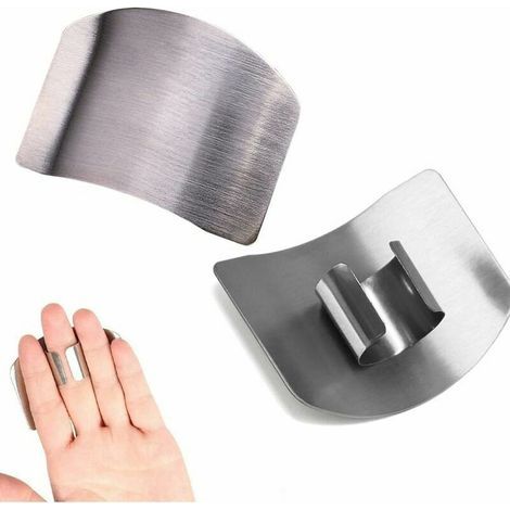 protège-doigts en acier inoxydable pour couper les doigts - Outil de cuisine sûr pour protéger les mains - Évite de blesser lors du tranchage et de couper en dés (2PCS) (1/5)