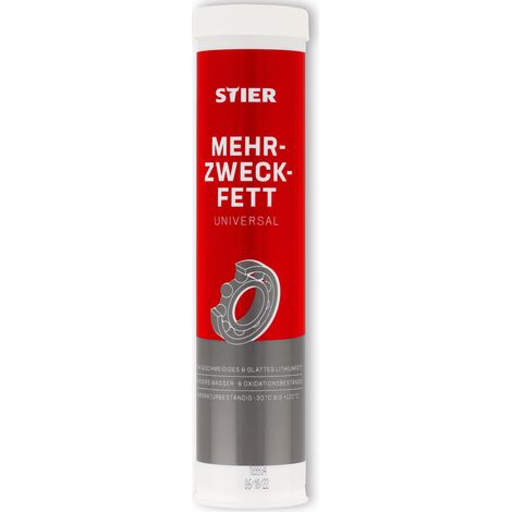 STIER Mehrzweckfett Universal, 400 g in Kartusche, reduziert Verschleiß und Reibung, praktisches Schmierfett für diverse Anwendungen, ideal für Wartung und Instandhaltung (1/4)