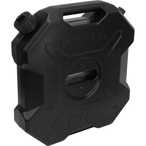 6-Liter-Benzinkanister (1,6 Gallonen) Schwarz, großes Fassungsvermögen, für Auto, Motorrad, UTV, ATV, Offroad-Fahrzeuge, inklusive Halterung (1/5)