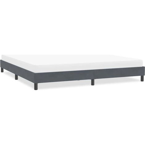 Cadre de lit sans matelas-Structure de lit gris foncé 200x220 cm velours (1/5)