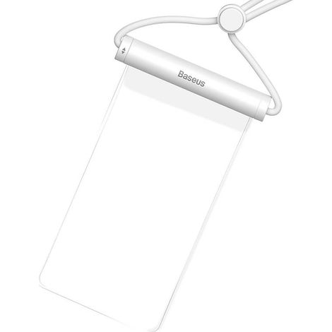 Funda impermeable para teléfono de 7,2'' con cierre cilíndrico IPX8 AquaGlide - blanca (1/5)