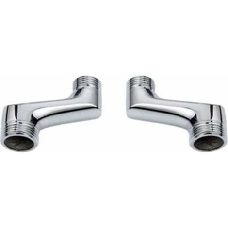 Raccord d'angle de douche, réducteur d'angle en laiton, bras pivotant réglable, fixation murale d'angle, raccord décalé de 1/2" à 3/4", chromé (1/4)