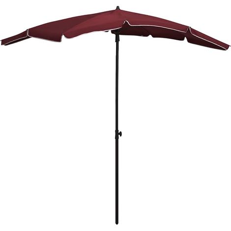 Parasol de Jardin Inclinable avec Manivelle en Acier et Polyester Rouge Bordeaux 200 x 130 cm - PANGIVO (1/5)