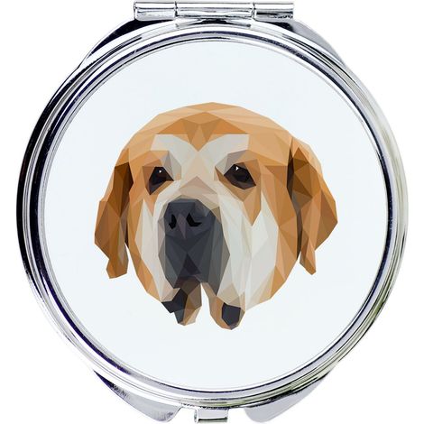 Specchio con foto e scritta geometrica di Art-Dog, raffigurante un mastino spagnolo. (1/3)