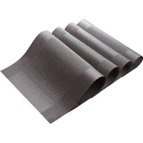 Set mit 4 wärmeisolierenden Platzsets, rutschfeste Untersetzer (silber) – 45 x 30 cm – Silber (1/4)