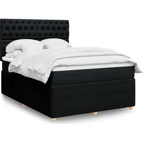 Boxspringbett mit Matratze Schwarz 160x200 cm Stoff (1/5)
