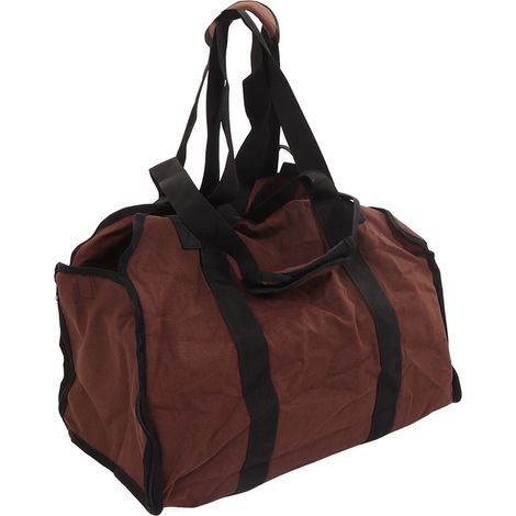 Sac à bûches grande capacité en toile robuste et résistante, idéal pour le camping, les pique-niques et les barbecues. (1/5)
