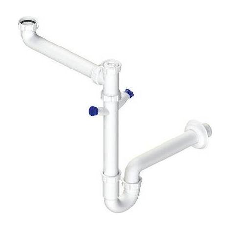 SIPHON AUTONETTOYANT À 1 VOIE AVEC DOUBLE RACCORD POUR LAVE-VAISSELLE Dimensions : 1"1/2