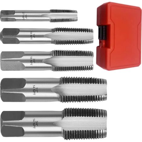 Jeu de tarauds Taraud manuel en acier au carbone pour installation sanitaire, accessoires de coupe de mécanicien, outil de filetage de précision pour les débutants (1/5)