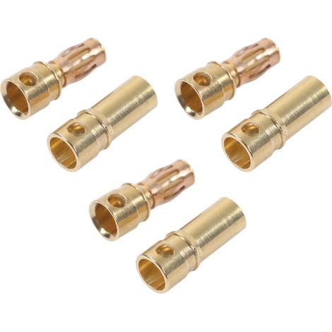 Lot de 30 paires de fiches bananes mâle femelle laiton doré anticorrosion pour drone RC modèle électrique (1/5)