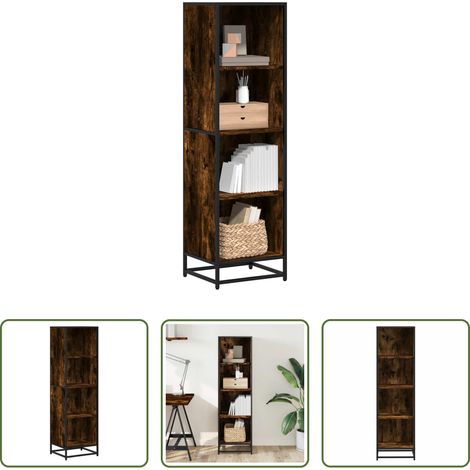 Bücherregal Metall -  Bücherregal Räuchereiche 40x35x139 cm Holzwerkstoff (1/5)