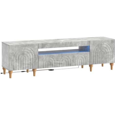 LED TV Cabinet Concrete Grey Engineered Wood vidaXL (1/5)