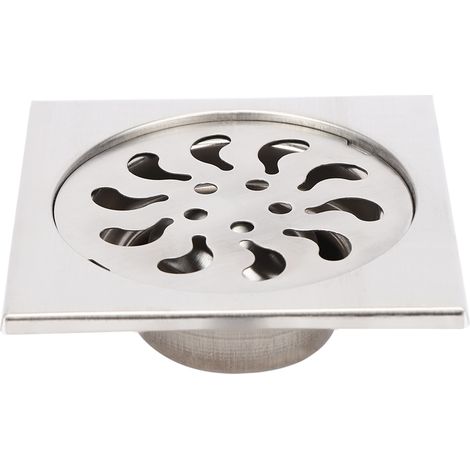 Lot de 2 bondes de douche carrées en acier inoxydable de haute qualité, avec désodorisant (1/5)