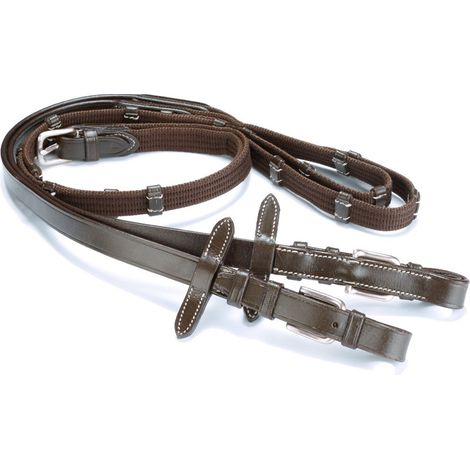 pony, nero: Redini inglesi per pony in tela con fibbie inox tonde e fermi ogni 5 cm