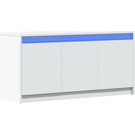 Mobile TV multimediale scaffale per televisione televisore buffet sala da pranzo soggiorno camera da letto con LED 100 x 34 x 50 cm derivati del legno bianco 020026427