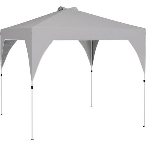 Tonnelle pliante 3 x 3 m avec aérations. Sacs de lestage et sac de transport inclus. Fabriquée en tissu Oxford et métal. Gris foncé.