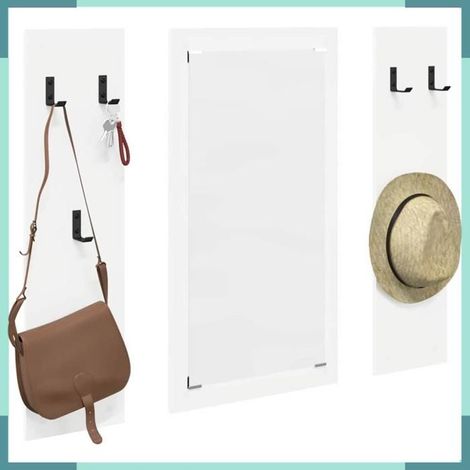 874531 Porte-manteau mural Blanc 96 x 1,5 x 90 cm Bois d'ingénierie (1/5)