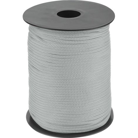 3mm Corde Tressée en Polypropylène, 100M Corde en Nylon Creuse pour Corde à Linge, Camping, Randonnée, Extérieur, Gris Clair (1/5)