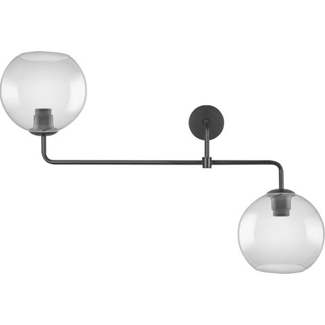 LEDVANCE Vintage Edition 1906, applique murale avec culot E27, verre gris fumé, sans ampoule, Globe Double (1/3)