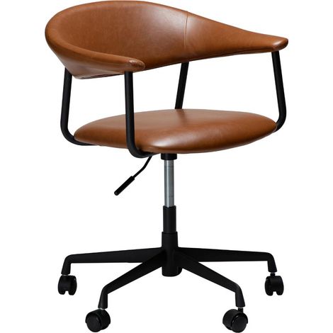 Rover Dan-Form Bürostuhl mit Armlehnen PU-Kunstleder hellbraun.