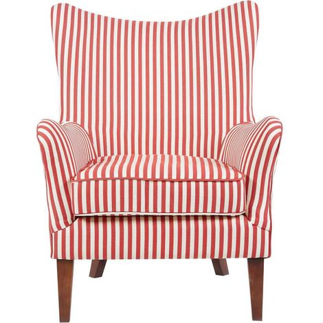 Poltrona Rosy Rosso Rigato 72x80x94 cm Design Elegante Interno