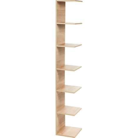 Estantería de pared colgante tablero de partículas 6 niveles madera clara Eston (1/5)