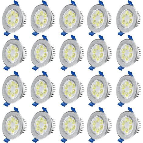 20X 3W Spot Led Encastrable Extra Plat - Led Spot Encastré Salle de Bain, Ultra-mince, Blanc Chaud 3000K-3500K, AC 230V，270 Lumière, IP44 Pour salle de bain Cuisine Salon Couloir (1/5)