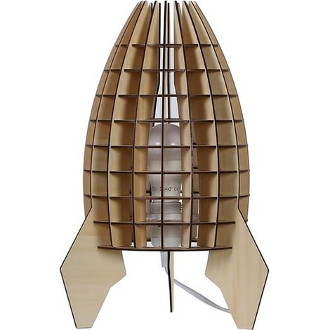 Lampada da tavolo Rocket in compensato naturale Vikasa Home (1/4)