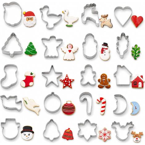 Lot de 20 emporte-pièces de Noël, mini formes pour biscuits (1/5)