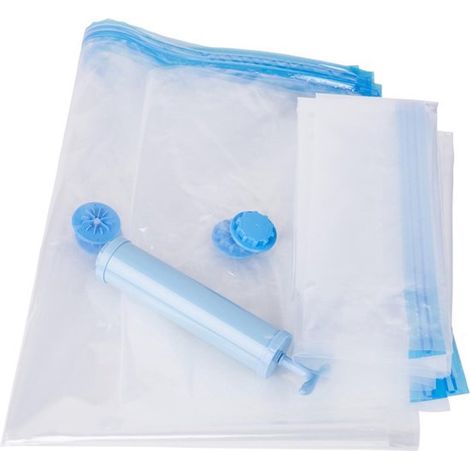 Lot de 6 sacs de rangement sous vide pour vêtements avec pompe économisant de l'espace (1/5)