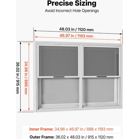 Fenêtre pour Food Truck 122x91,5 cm Guichet de Vente avec Auvent, pour Camion Restaurant Stand, 2 Vitrages Fixes et 2 Moustiquaires… (1/5)