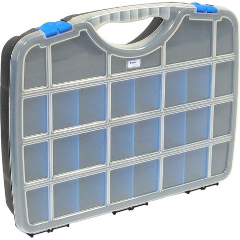 1 Casier à séparateurs amovibles, 21 cloisons, Polypropylène, Base noire, Rangement atelier