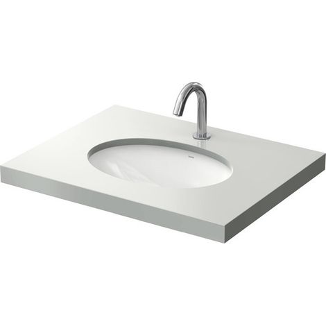 Lavabo sous plan WU rond, sans trou pour robinetterie, avec trop-plein blanc 500 mm TOTO