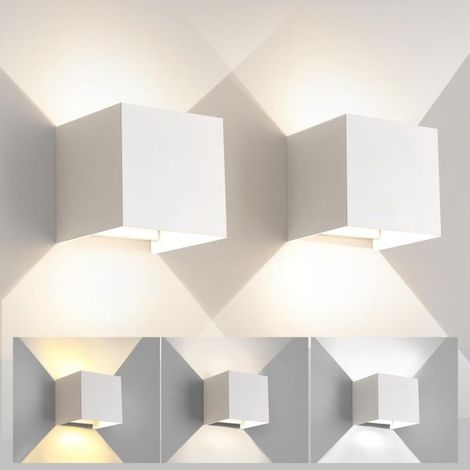 Applique Cubo LED 12W Esterno IP65 3 Modalità di illuminazione 3000/4000/6500K Bianco (1/5)