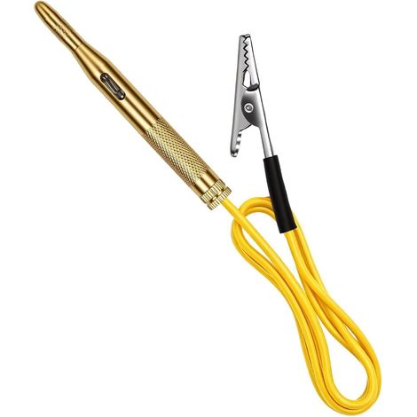 Testeur de Circuit Voiture 6V 12V 24V, Stylo Testeur Electrique avec Lampe Témoin, Testeur de Fusible et Relais Auto pour Mécanicien, Outil de Diagnostic Basse Tension pour Camion et Moto (Or) (1/5)