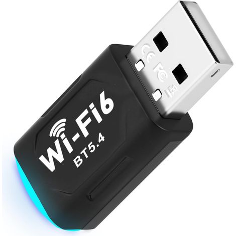 Clé WiFi 6, USB Double Bande, 5GHz/2.4GHz, Adaptateur USB WiFi, Dongle WiFi Prêt à l'emploi, 2 en 1 Bluetooth Clé WiFi, Dongle 2 en 1 WiFi 6 et Bluetooth 5.4 pour PC Windows 10/11 (1/5)