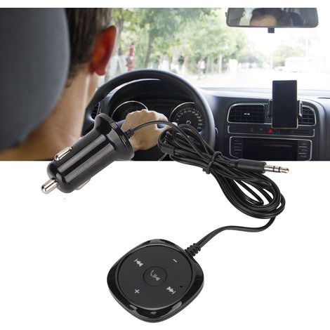 Receptor de audio para coche Bluetooth 5.0 con llamadas manos libres, puerto de carga USB de 5 V 2,1 A y entrada AUX de 3,5 mm. (1/5)