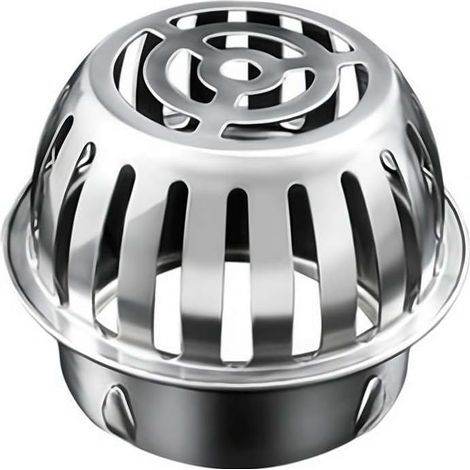 Grille d'évacuation ronde extérieure pour atrium, couvercle de dôme d'évacuation de toit en acier inoxydable, crépine anti-obstruction (83 mm) (1/5)