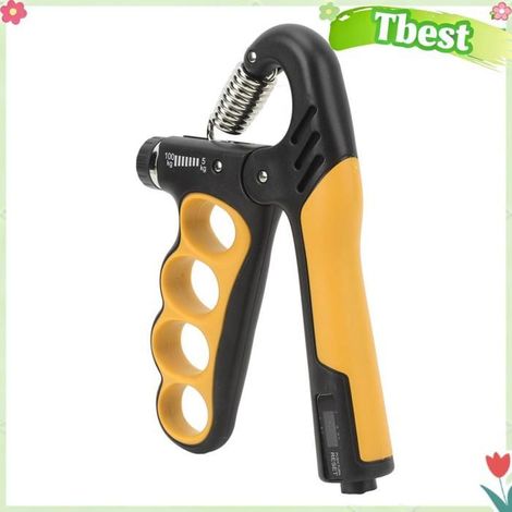 Entraîneur de force de préhension - TBEST - Tbest - Résistance réglable 5–100 kg - Comptage automatique - Jaune (1/5)